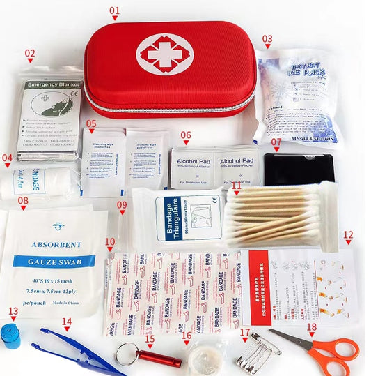 First Aid Kit Survival Bag Emergency Bag EVA  18 items 44Pcs  Portable Home Picnic Camping Travelling Outdoor Medical Treatment